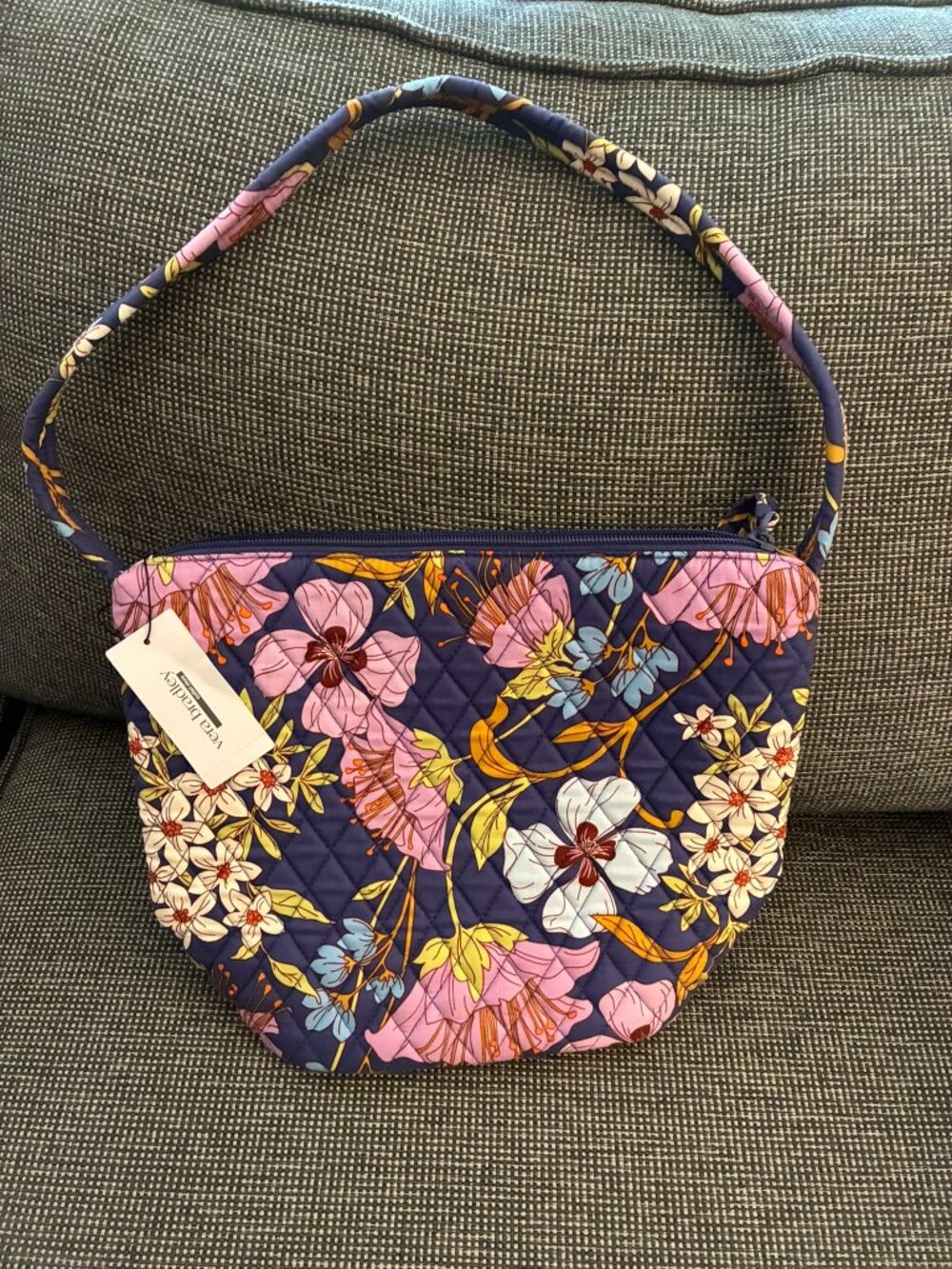 Vera Bradley Slouchy Bucket Shoulder Bag NWT exact Coffee Garden blue floral